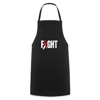 Cancer, Fight The Cancer, The Red Ribbon - Cooking Apron - black - Front - AI Model Male 185 dark (185cm)