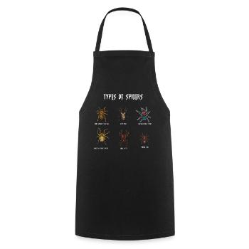 Types of spiders, spiders - Cooking Apron - black - Front - AI Model Male 185 dark (185cm)