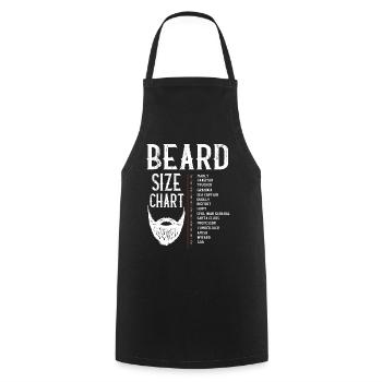 Tableau des tailles de barbe, barbe, longueur de la barbe - Tablier de cuisine - noir - Devant - AI Model Male 185 dark (185cm)
