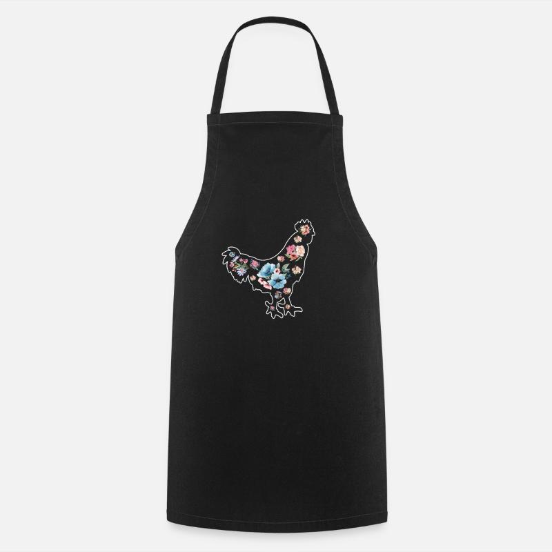 Poulets - Tablier de cuisine - noir