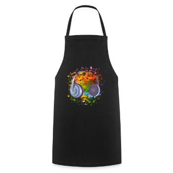 Kopfhörer Musikliebhaber Geschenk Musik Musik - Kochschürze - Schwarz - Vorne - AI Model Male 185 dark (185cm)