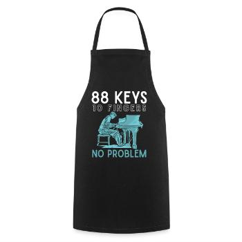 88 Tasten 10 Finger, Klavier, Musiker Pianist - Kochschürze - Schwarz - Vorne - AI Model Male 185 dark (185cm)