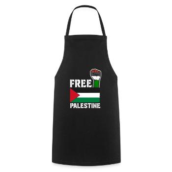 Palestine libre - Liberté pour la Palestine - Tablier de cuisine - noir - Devant - AI Model Male 185 dark (185cm)