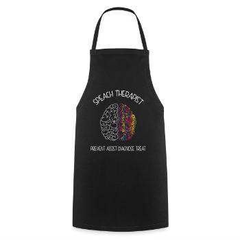 Cerveau d’un pathologiste linguistique Cadeau Langue - Tablier de cuisine - noir - Devant - AI Model Male 185 dark (185cm)