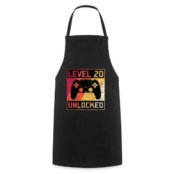 Gaming Gaming 20 Birthday Level 20 Unlocked - Cooking Apron - black - Front - AI Model Male 185 dark (185cm)