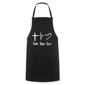 Bible verse, Christian God, Prayer Psalm - Cooking Apron - black - Front - AI Model Male 185 dark (185cm)