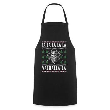 Valhalla, Viking Christmas, Vikings - Cooking Apron - black - Front - AI Model Male 185 dark (185cm)