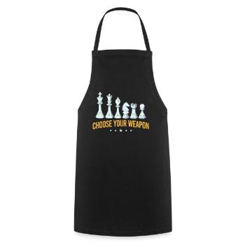 Chess, chess player, chess lover - Cooking Apron - black - Front - AI Model Male 185 dark (185cm)