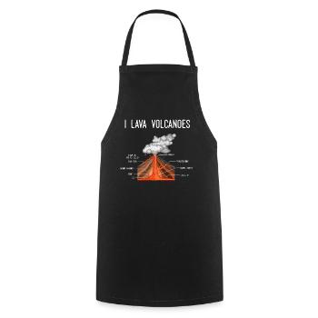 Volcano, Earth Magma Lava - Cooking Apron - black - Front - AI Model Male 185 dark (185cm)