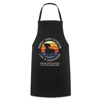 Dachshund, Weiner dog lover - Cooking Apron - black - Front - AI Model Male 185 dark (185cm)