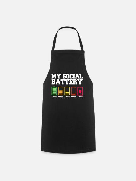 My social battery is low - Cooking Apron - black