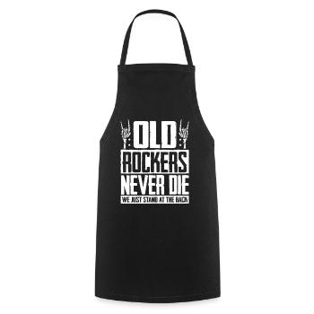 Old rockers never die, we just stand in the back - Cooking Apron - black - Front - AI Model Male 185 dark (185cm)