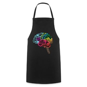 Neurologist Brain Map - Cooking Apron - black - Front - AI Model Male 185 dark (185cm)