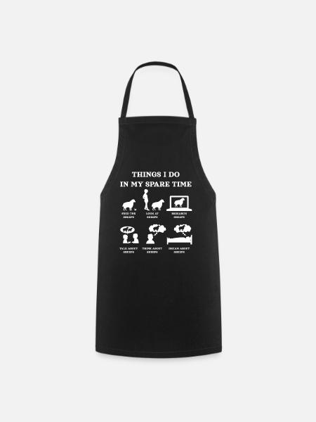 Sheep, sheep lovers, sheep - Cooking Apron - black