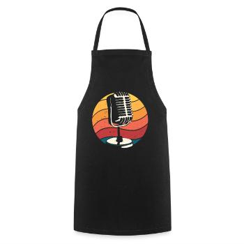Microphone, Comedian, Stand-Up Comedy - Cooking Apron - black - Front - AI Model Male 185 dark (185cm)