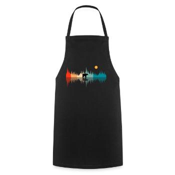 Sound waves nature, audiophiles - Cooking Apron - black - Front - AI Model Male 185 dark (185cm)