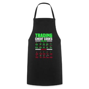 Trading, Trader, Exchange, Crypto - Cooking Apron - black - Front - AI Model Male 185 dark (185cm)
