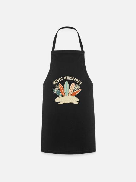 Surfer Surf planches Vagues Whisperer Surf - Tablier de cuisine - noir