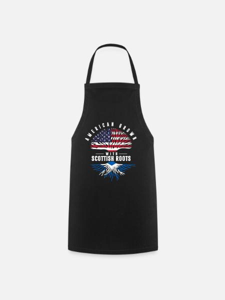 American Grown, Scottish Roots - Cooking Apron - black