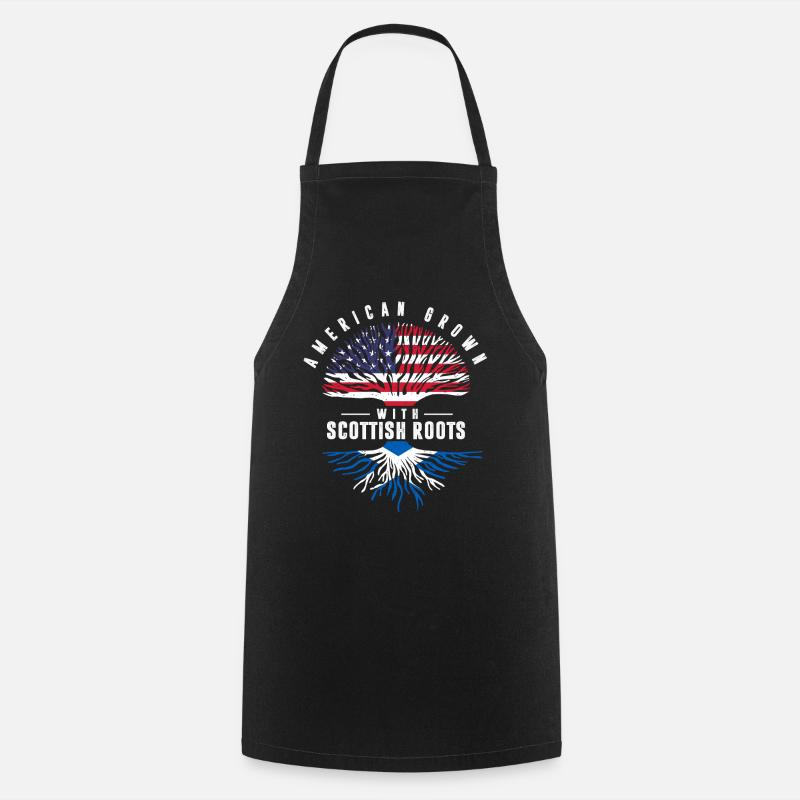 American Grown, Scottish Roots - Cooking Apron - black