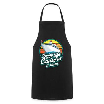 Cruise, ships, holidays on a ship - Cooking Apron - black - Front - AI Model Male 185 dark (185cm)