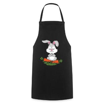Lapin Méditez Cadeau Femmes Bunny Yoga - Tablier de cuisine - noir - Devant - AI Model Male 185 dark (185cm)