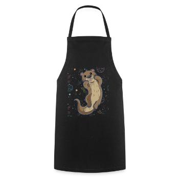 Otter Space - Weltraum Otter Geschenkidee - Kochschürze - Schwarz - Vorne - AI Model Male 185 dark (185cm)