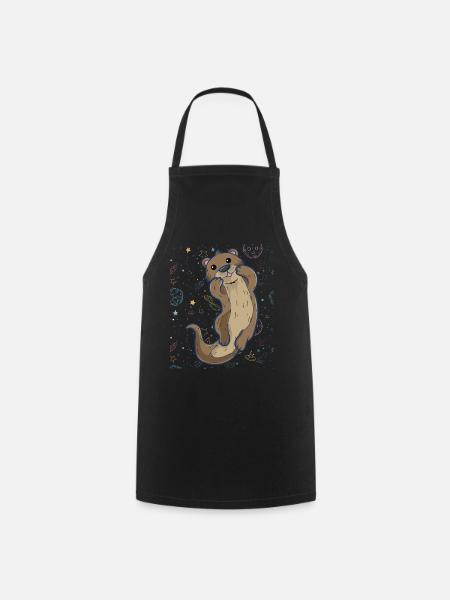 Otter Space - Weltraum Otter Geschenkidee - Kochschürze - Schwarz