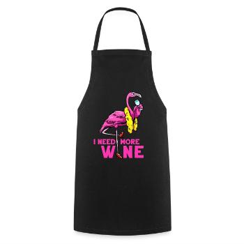 Wine Drinker I Need More Wine Flaningo Wine - Cooking Apron - black - Front - AI Model Male 185 dark (185cm)