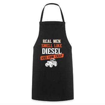 Real Men Smell Like Diesel And Cow Manure - Cooking Apron - black - Front - AI Model Male 185 dark (185cm)