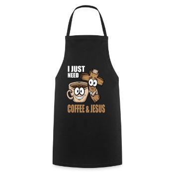 Kaffeeliebhaber Ich brauche nur etwas Kaffee Jesus - Kochschürze - Schwarz - Vorne - AI Model Male 185 dark (185cm)