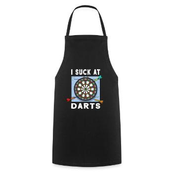 Dart Dartboard Darts Spieler I Suck At Darts - Kochschürze - Schwarz - Vorne - AI Model Male 185 dark (185cm)