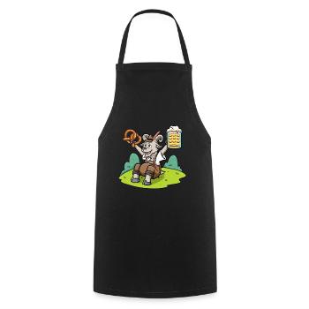 Goat Beer Pretzel Bavarian Leather Trousers Beer - Cooking Apron - black - Front - AI Model Male 185 dark (185cm)