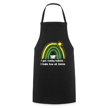 Tea lovers, tea drinkers, tea time - Cooking Apron - black - Front - AI Model Male 185 dark (185cm)
