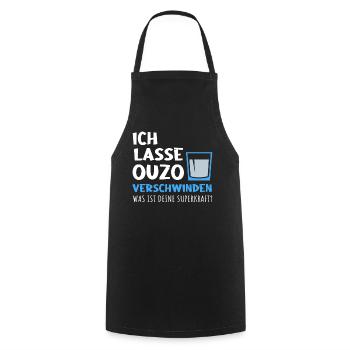 Ich Lasse Ouzo Verschwinden - Kochschürze - Schwarz - Vorne - AI Model Male 185 dark (185cm)