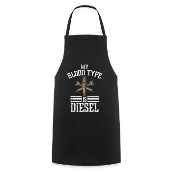 Mon groupe sanguin est diesel, chauffeur de camion - Tablier de cuisine - noir - Devant - AI Model Male 185 dark (185cm)
