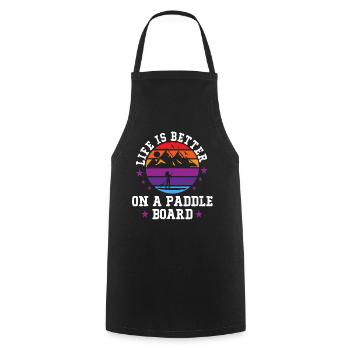 Life is better on a paddle board, SUP - Cooking Apron - black - Front - AI Model Male 185 dark (185cm)