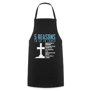 5 Reasons to Go to Church - Cooking Apron - black - Front - AI Model Male 185 dark (185cm)