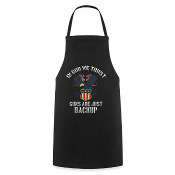 In God, we trust, weapons are just backup - Cooking Apron - black - Front - AI Model Male 185 dark (185cm)