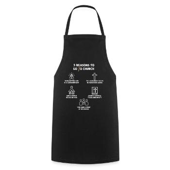 5 Reasons to Go to Church - Cooking Apron - black - Front - AI Model Male 185 dark (185cm)
