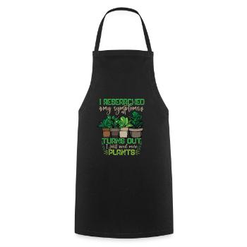 Topfpflanzen Geschenk Frauen Floristin Pflanzen - Kochschürze - Schwarz - Vorne - AI Model Male 185 dark (185cm)