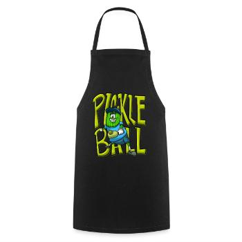 Pickle als Gurkenspieler Pickleball - Kochschürze - Schwarz - Vorne - AI Model Male 185 dark (185cm)