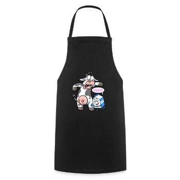 Milk Cartons Call Cow Mom Milk Farmer Cow - Cooking Apron - black - Front - AI Model Male 185 dark (185cm)