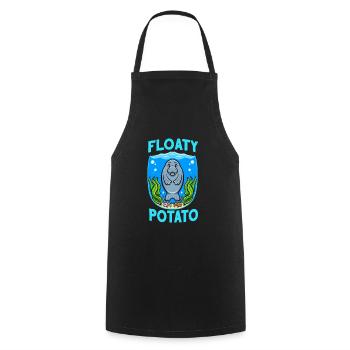 Lamantins Vache de mer Floaty Potato Lamantin - Tablier de cuisine - noir - Devant - AI Model Male 185 dark (185cm)