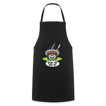 Golf Player Golf With Aviator Cap Golf Court - Cooking Apron - black - Front - AI Model Male 185 dark (185cm)