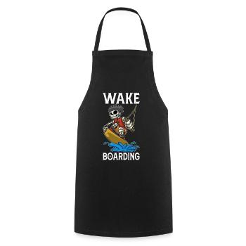 Wakeboarder Skelett auf dem Wakeboarden - Kochschürze - Schwarz - Vorne - AI Model Male 185 dark (185cm)