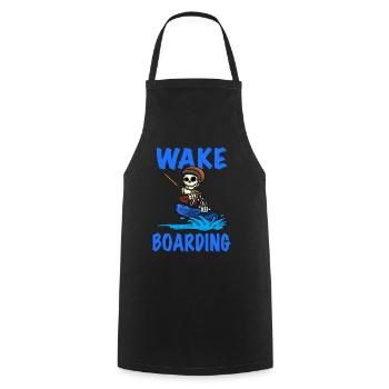 Wakeboarder Skeleton On The Wakeboarding - Cooking Apron - black - Front - AI Model Male 185 dark (185cm)