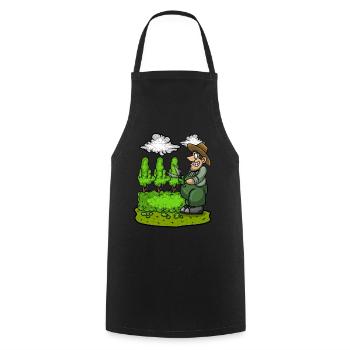 Garden Gardener Cut Hedge Middle Finger Gardening - Cooking Apron - black - Front - AI Model Male 185 dark (185cm)