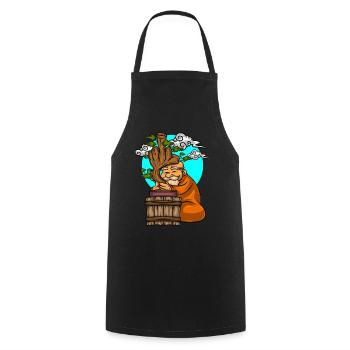 Miniature Trees Bonsai Middle Finger - Cooking Apron - black - Front - AI Model Male 185 dark (185cm)