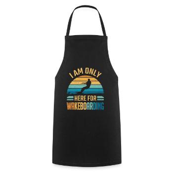 Je ne suis là que pour le wakeboard - Tablier de cuisine - noir - Devant - AI Model Male 185 dark (185cm)
